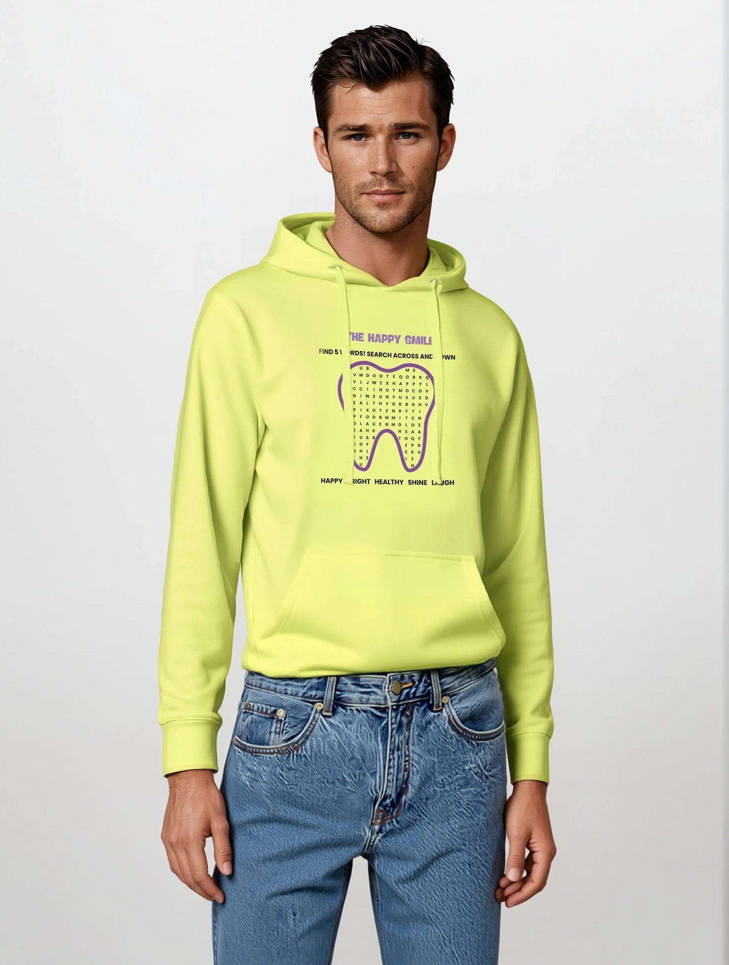 Personalized Men’s Midweight Hooded Sweatshirt - The Happy Smile Word Search
